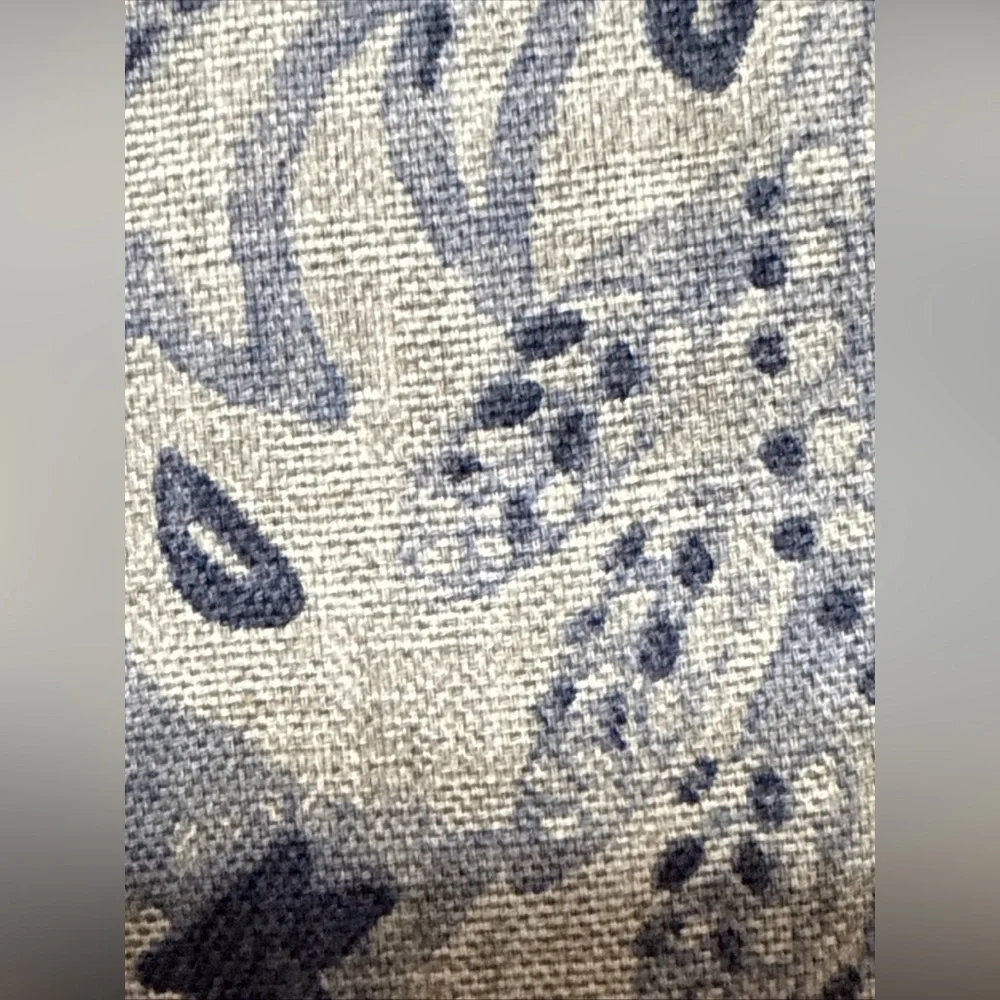 Ethan Allen Queen Duvet Cover Blue Gray Paisley 90